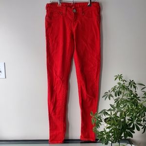 Bootlegger midrise red denim jeans US 24